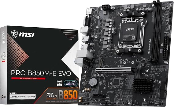 MSI MB PRO B850M-E EVO AM5 DDR5 8200MHZ(OC) HDMI VGA M.2 USB 5Gbs 2.5G LAN mATX