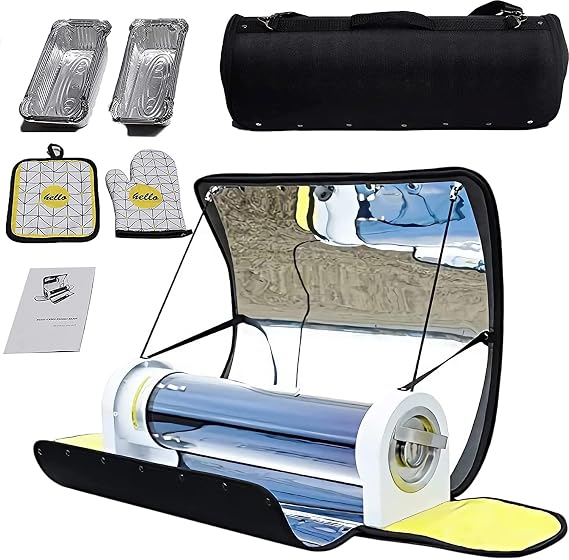 Solar Oven Solar BBQ Cooker Compact Sun Oven 4.5L Large Capacity Camp Stove Portable BBQ Grill for Outdoor Travel Camping Backpacking Family Party