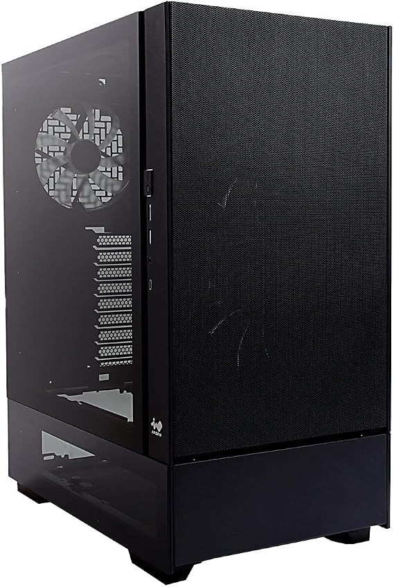 InWin ModFree Base, E-ATX, Full Tower Case, High Airflow, Support 120mm or 140mm Fans and up to 280mm AIO, Modular Design for expandability, Tempered Glass Side Panel, mesh Front Black Color
