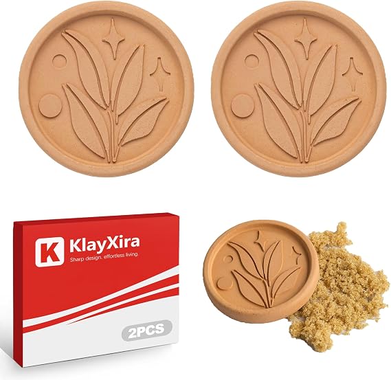 2-Pack Terracotta Bear Brown Sugar Saver & Softener, Reusable Terra Cotta Keeper Stone Disc for Food Storage Container, Natural Sugar Keeper to Prevent Hardening, Kitchen Baking Essentials