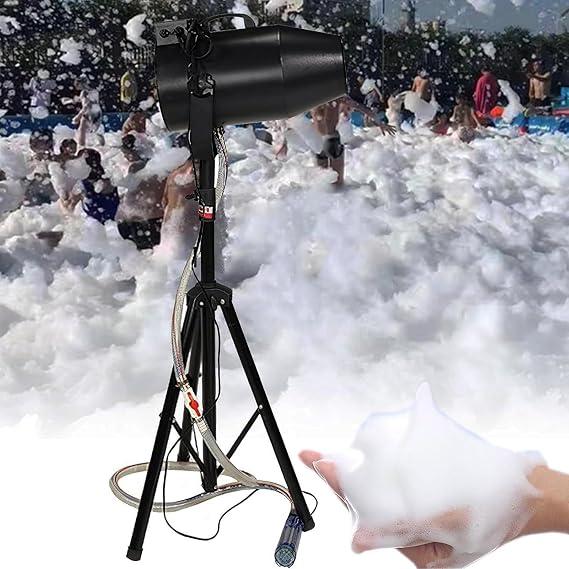 1000W Large Foam Machine, Stage Effect Jet Foam Machin, Angle Adjustable, 6-10m Spray Distance, 80m2 Area Coverage, for Party Outdoor