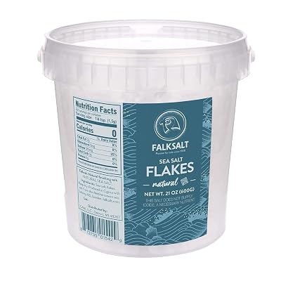 Falksalt - Natural Sea Salt Flakes, Light & Crunchy Gourmet Sea Salt Flakes for Cooking, Baking, Finishing 1.32 lb