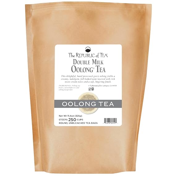 The Republic of Tea Double Milk Oolong Tea Bulk Bag, 250 Tea Bags, Naturally Caffeinated