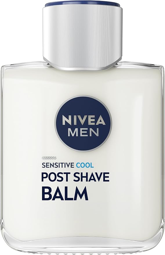 NIVEA MEN Sensitive Cool Post Shave Balm (100ml), After Shave Balm for Men With Cooling Effect, Men's Skin Care, Sensitive Skin Shaving Essentials
