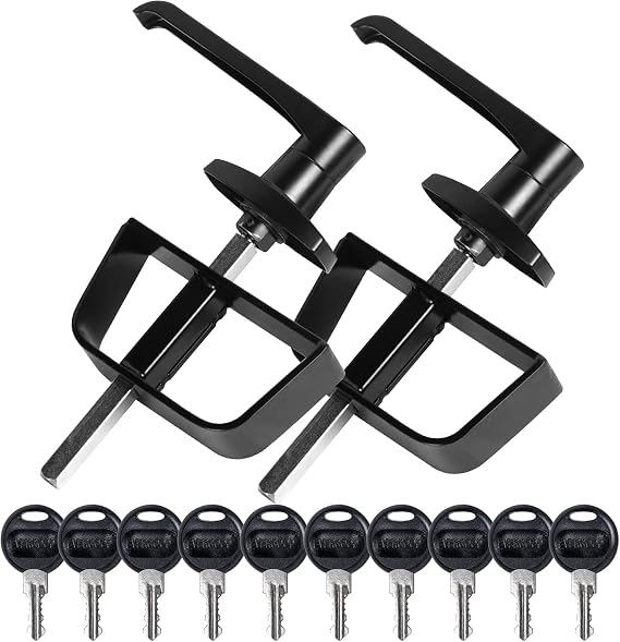 Shed Door Hardware - Complete with Hinges, Latches, and L-Handle Lock - Includes Window and Door/Window Hinge Set, for Gates, playrooms