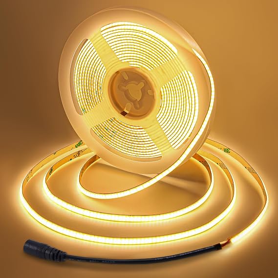 5mm COB LED Strip 5m, 400 LEDs/m, 24V, Warm White, 2700K, No Power Supply [Energy Class F]