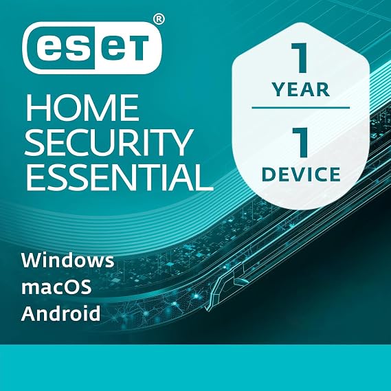 ESET HOME Security Essential 2026 | 1 Device | 1 Year | Antivirus, Safe Banking, Safe Browsing, Anti-Phishing, Webcam Protection, Microphone Monitor | Activation Code by Post