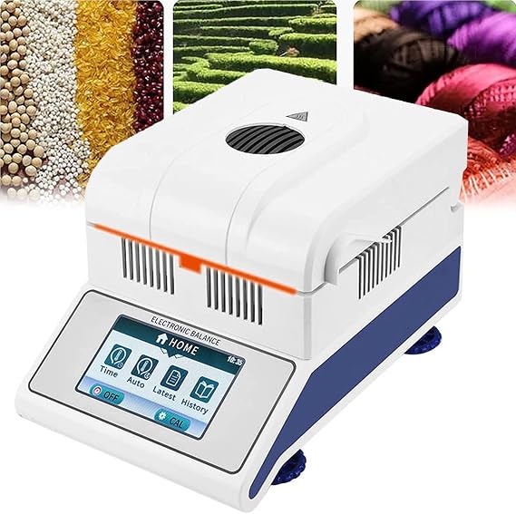 Electronic Moisture Tester Precision Halogen Humidity Tester Halogen Moisture Analyzer 0.02% Readability Touch Screen