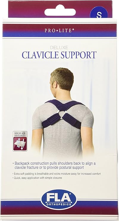 FLA Orthopedics Prolite Deluxe Clavicle Support, Navy, Small