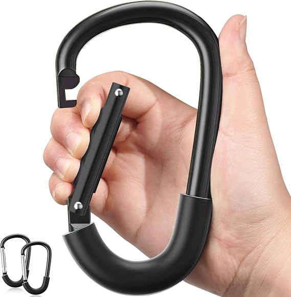 SURDOCA Baby Stroller Hook, Heavy-Duty Universal Type, Multi-Purpose Stroller Accessory, All Black, 2pc