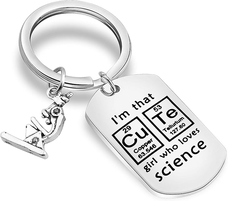 FUTOP Scientist Keychain Im That Girl Who Loves Science Keychain Science Graduation Gift Biology Student, Teacher Gift