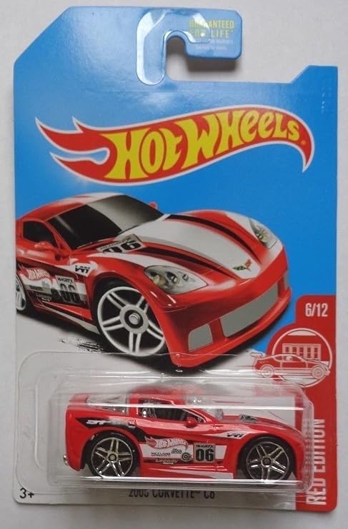 2017 Hot Wheels Target Exclusive Red Edition 6/12 - 2005 Corvette C6 [Red]