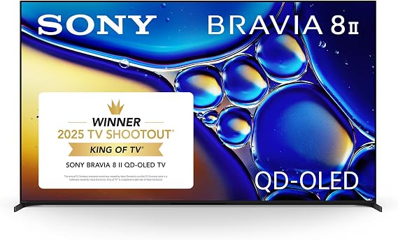 Sony 65 Inch BRAVIA 8 II QD OLED 4K HDR Smart Google TV (K-65XR80M2)
