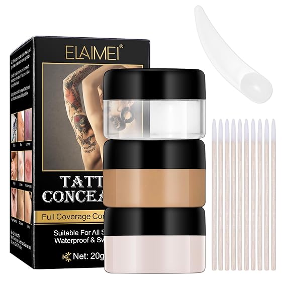Profession Waterproof Concealer Cover TattooScar Birthmarks For Hiding Skin Imperfections Sweat Proof Brighten Skin Base Dark Spots Liquid Concealer Cosmetic For Dark Spots Scars Tattooscover-up