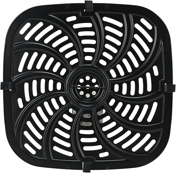 Air Fryer Replacement Tray, Non Stick Coating Grill Pan Crisper Plate with Rubber Bumper for 8 QT Air Fryer, Air Fryer Replacement Parts, Air fryer Accessories, Dishwasher
