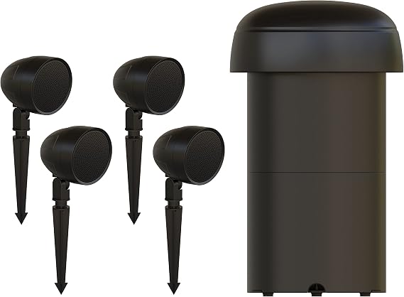Furrion Aurora Veranda Series Outdoor Landscape Speaker System - Waterproof 4.1 Channel with 4 100W Satellite Speakers and 10 150w Subwoofer- for Patios, Decks and Gardens