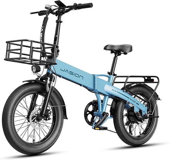 Jasion EB6 Foldable Electric Bike for Adults, 1200W Peak Motor 25 MPH EBike