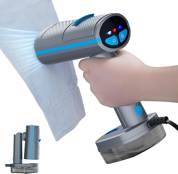 Hausmeister Steamflex Vacuum Steamer for Clothes, 3500Pa Auto-Grip Suction Portable Garment Steamer - 1200W Foldable Travel Steam Iron | 230ml Tank, 20s Fast Heat & Dual-Use Fabric Wrinkle Remover