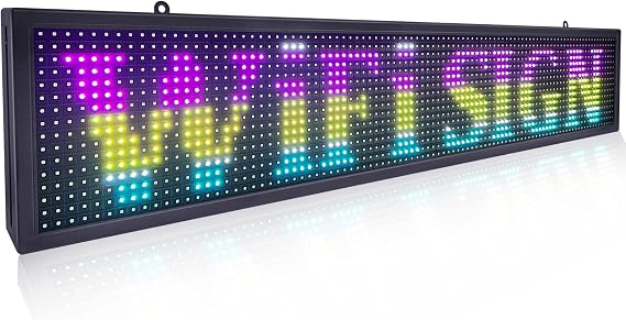 P10 Scrolling LED Signs Display Full Color 40" x 8" with High Resolution and New SMD Message Display WiFi Programmable LED Sign for Business Advertising Board