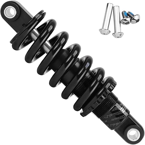 Mountain Bike E-Bike Wheelchair Rear Shock Absorber 125mm (4.9") 150mm(6") 165mm (6.3") 190mm (7.5") Coil Spring Suspension Black with Bushing (Color : 125mm, Size : 150Lbs)