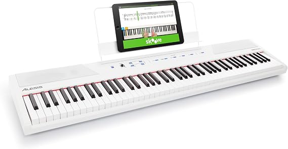 Alesis Recital White Dijital Piano Klavye 88 Tuşlu Yeni Başlayanlar İçin Yarı Ağırlıklı Tuşlu, Dahili Hoparlörlü ve Piano Dersli