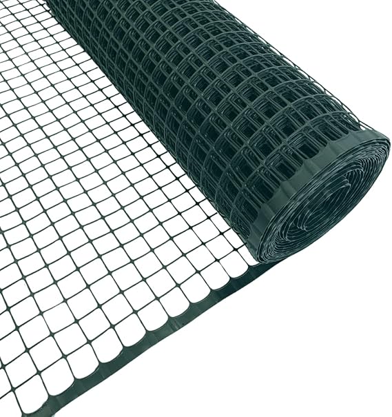 Plastic Garden Fencing 1m x 25m Green 20mm Holes Clematis Netting Mesh - Ideal for Plant, Pet, Vegetable Protection and Climbing Plant Support Net