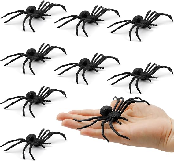 Plastic Fake Spider,Halloween Spider Decorations,20 Pcs 10*9.5Cm Realistic & Creepy,For Indoor Outdoor,Party Scary Prank Props For Haunted House,Garden,Window,Halloween Decoration For Kids,Family