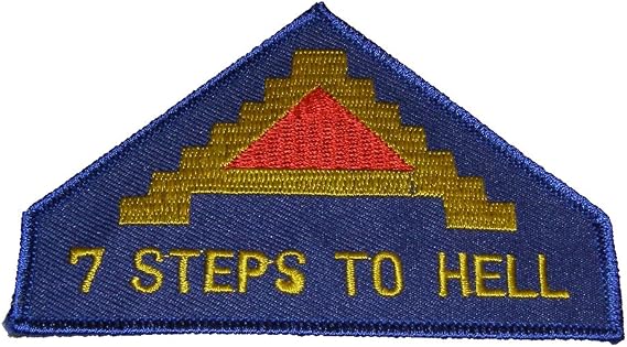 7TH ARMY 7 STEPS TO HELL SHOULDER PATCH. Color. Veteran Owned Business.
