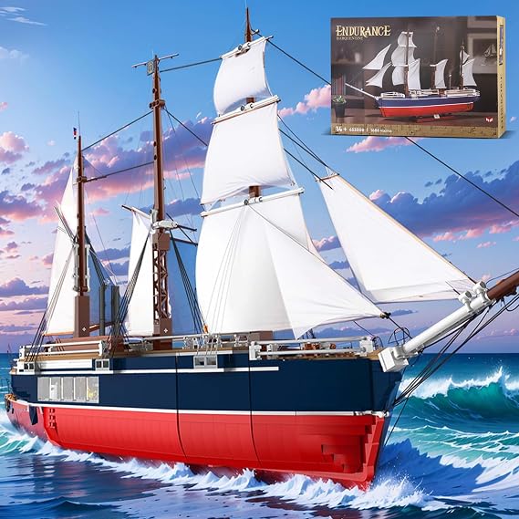 1686 Pcs Exploration Boat Mini Building Blocks Toys Not Fit Lego Sizes Innovative Architecture Collectible Durable Model Shipping Set Great Gift for Boys and Girls 6+ Adults