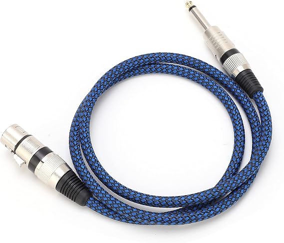 XLR Microphone Guitar Cable, 6.5 TS to Female 6.35 Audio Cable for Mixer, Guitar Instrument Parts Accessories for Replacement(1m/3.3ft