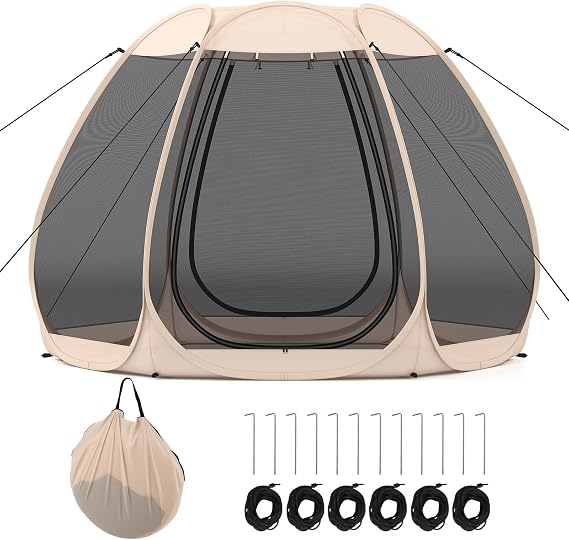 COSTWAY Pop up Bubble Tent, All Weather Sport Shelter Screen House with Carrying Bag, Foldable Instant Camping Tent Canopy Shelter for Sporting Events, Parades and Fishing