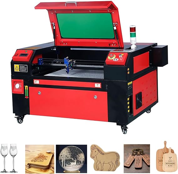 60w CO2 Laser Cutter, 24" x 16" CO2 Laser Engraver with 2-Way Pass Air Assist, Compatible with LightBurn, Built-in Air pump/6L Water Tank for Wood Glass Acrylic Leather Fabric(60W)
