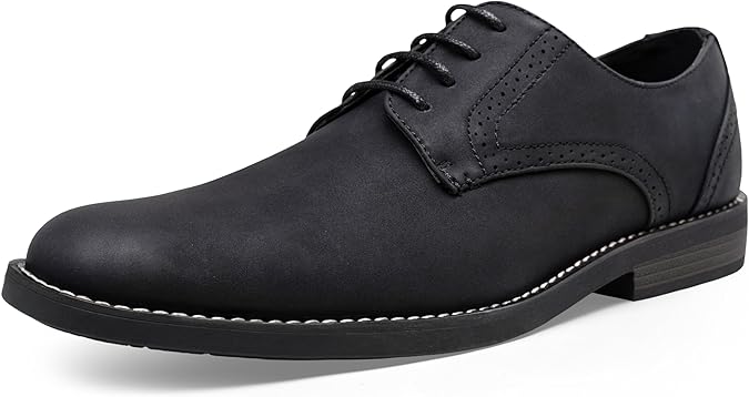 Jousen Mens Dress Shoes Retro Business Casual Oxfords Plain Toe Dress Shoes for Men