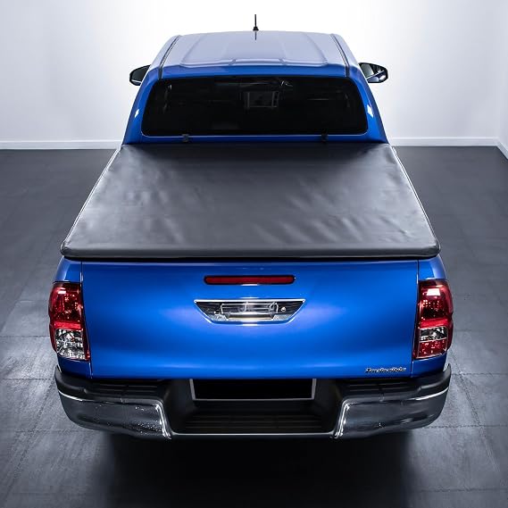 Lockable Black Soft Roll Top Tonneau Truck Bed Cover Compatible with Toyota Hilux MK8 MK9 2015+ Pickup Locking Load Cargo Rolling Roller Cover