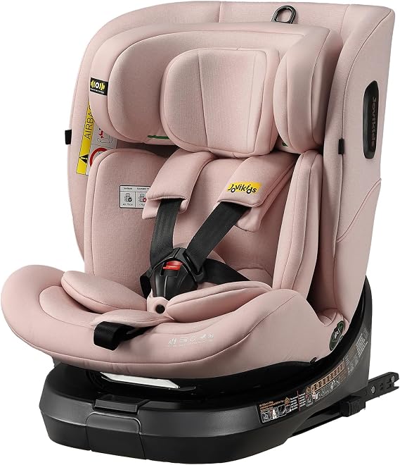 Jovikids Ranger TT 360° Baby car seat | 3-in-1 Convertible, ISOFIX, ECE R129, 40-150cm ( Birth - 12 Years, 0-36kg), i-Size, Rear-Facing, Reclinable, Girls (Pink)