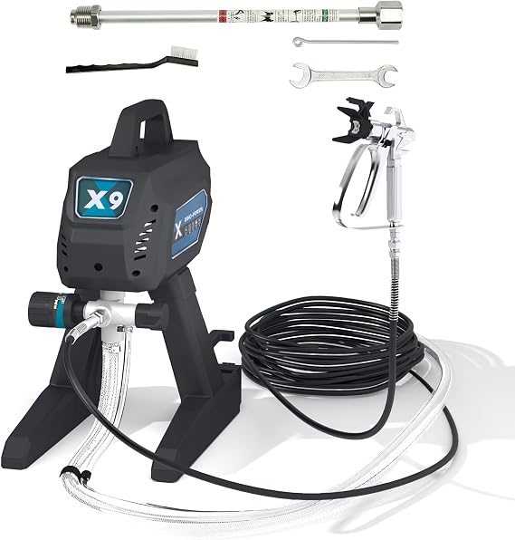 2900PSI Airless Paint Sprayer, 4 Modes & Stepless Control, 700W 0.39GPM Electric Paint Sprayer with Rod & Kits, Indoor/Outdoor DIY to Industrial Spraying (Black)