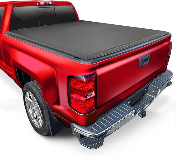 MaxMate Soft Quad-fold Truck Bed Tonneau Cover Compatible with 2007-2013 Chevy Silverado GMC Sierra 1500 (NOT FIT 2007 Classic) | 5'9" (69") Bed | TCC484003