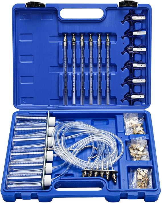 6 Cylinder Diesel Injector Flow Diagnostic Set Fuel Injectors Tester Cylinder Common Rail Adaptor Test Tool Kit