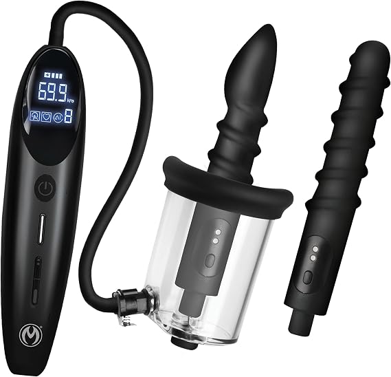 Master Series Rosebud Driller Deluxe Set Vibrating Silicone Rosebud Pump