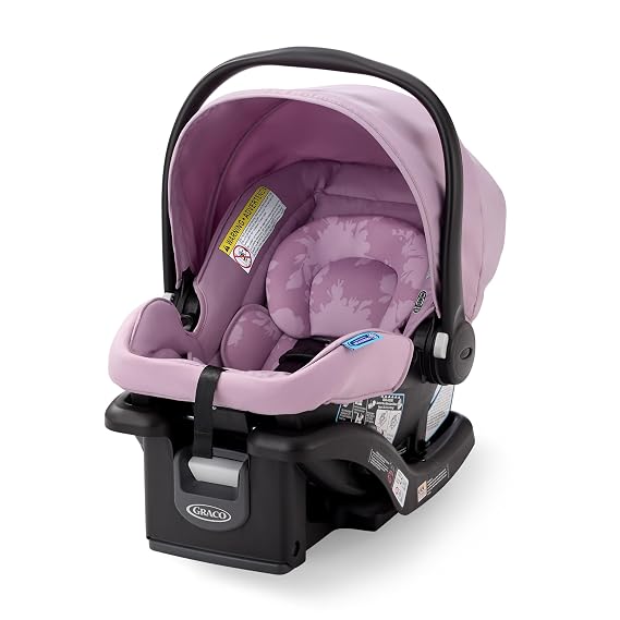 Graco SnugRide Lite LX Infant Car Seat, Lightweight Rear-Facing Seat for Babies 430 lb, 4-Position Adjustable Base, Latch Installation & ProtectPlus Engineered, Lilac Mod