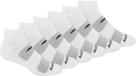 Saucony Men's Rundry Mesh Ventilating Comfort Fit Performance Quarter Socks (6, 12 Pairs)