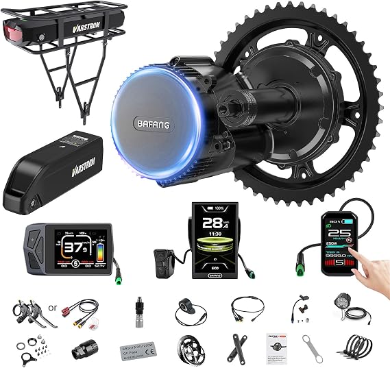 BAFANG BBS02B BBS-HD 48V 500W 750W 1000W Mid Drive Ebike Conversion Kits | Mid Drive Motor Kits, with Display & Battery, Fit 68-73MM/85-105MM/105-125MM BB Size Mountain Bikes,City Bike,Fat Tire Bike