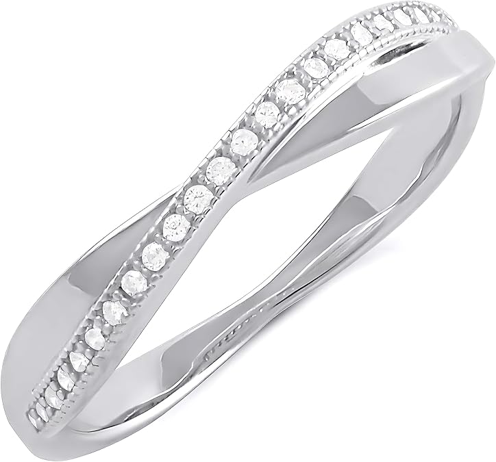 SILVERCLOSEOUT Sterling Silver Cz Thin Stackable Infinity Ring (Size 4-10)
