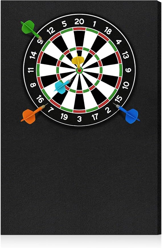 2 Pack Dart Board Backing Wall Protectors, 36 x 11.8 x 0.43 Inch Large Felt Wall Tiles Dart Board Wall Surround Protector, Black Dartboard Alternative Dart Accessories for Office, Home 
