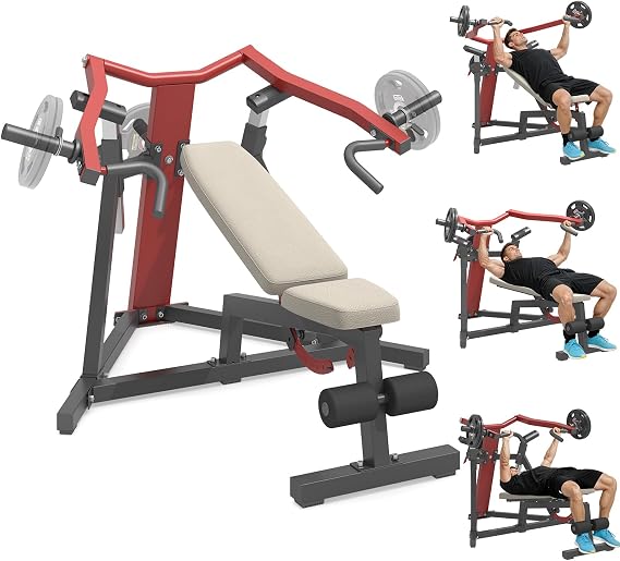 3-in-1 Chest Press Machine, Incline Decline Flat Weight Bench Press | Independent Converging Arms, Two Grip Handle Options, 1300LBS Weight Bench Machine, Upper Body Equipment for Home Gym