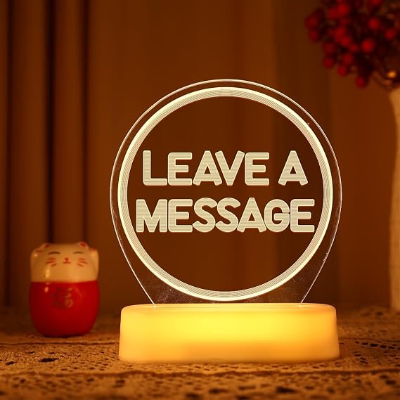 Leave A Message Warm Light Desk Sign for Wedding Shop Business Party Desk Decor Reception Welcome (Warm White)