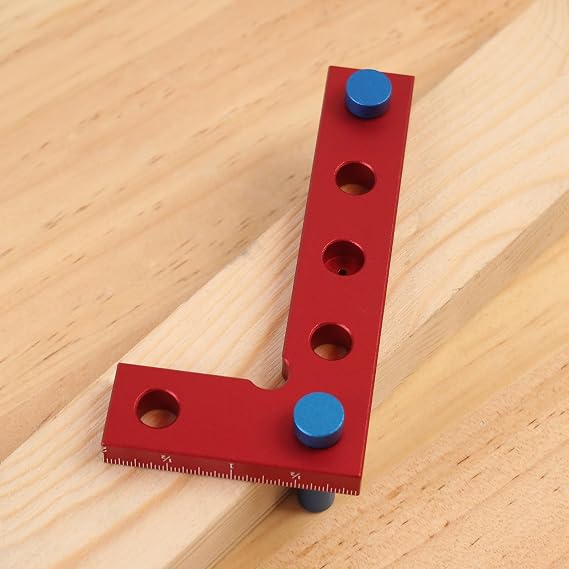 Small Square Center Finder - Mini Square Tool with Center Line Marking Hole, 90 Degree Precision Measuring Woodworking Ruler, Carpenter Engineering, Imperial Layout Ruler