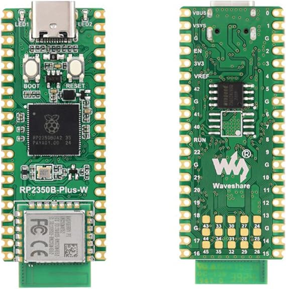 RP2350B-Plus-W Development Board, Use Official RP2350B Dual-Core & Dual-Architecture Microcontroller, Equipped with RPi Radio Module 2, Supports Wi-Fi and Bluetooth, 520KB S RAM and 16MB Flash Memory