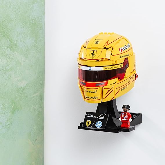 1X Wall Mount Compatible With LEGO Lando Norris 43023 - Lewis Hamilton 43022 - Charles Leclerc 43014 – Oscar Piastri 43017 - UK Made - Helmets Not Included (Single Pack)