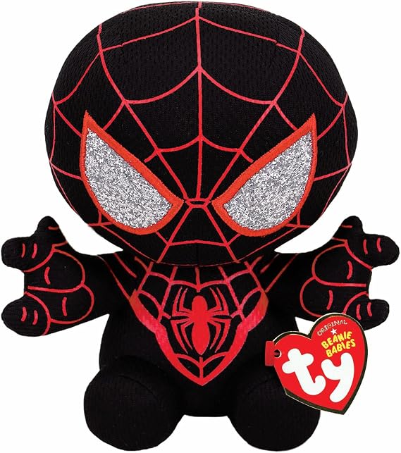 TY Marvel Avengers Miles Morales, Licensed Squishy Beanie Baby Soft Plush Toys, Collectible Cuddly Stuffed Teddy